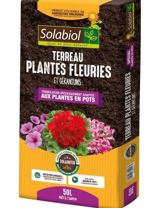 Terreau Géraniums & Plantes Fleuries 50L